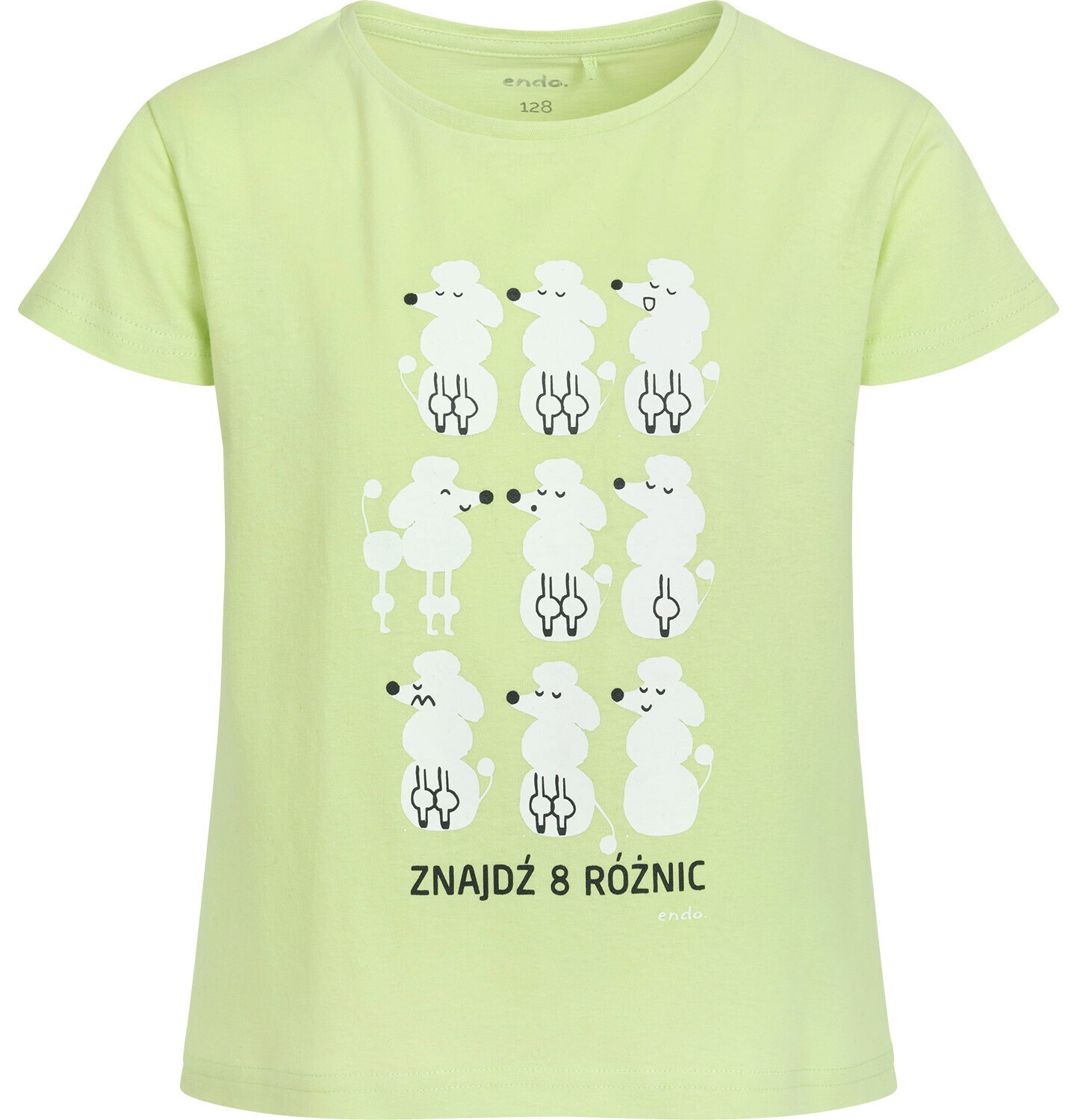 Endo - T-shirt z krótkim rękawem dla dziewczynki, z pudlem, zielony, 2-8 lat D09G004_1