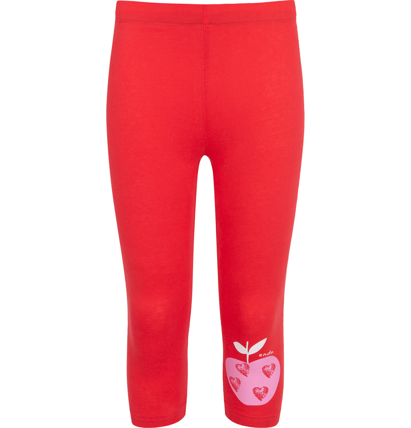 Endo - Legginsy 3/4 dla dziewczynki, z jabłkiem, czerwone 3-8 lat D17K011_1