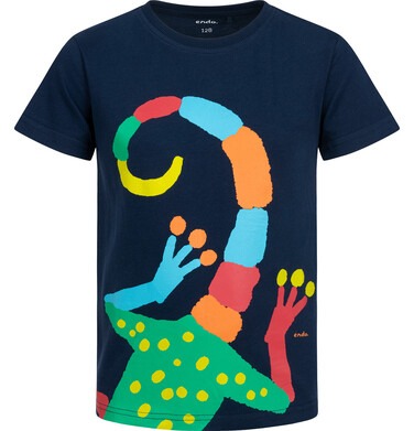 Endo - T-shirt z krótkim rękawem dla chłopca, ze skorpionem, granatowy 3-8 lat C17G025_1,1