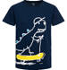 Endo - T-shirt z krótkim rękawem dla chłopca, z dinozaurem i deskorolką, granatowy 9-13 lat C17G507_1,1