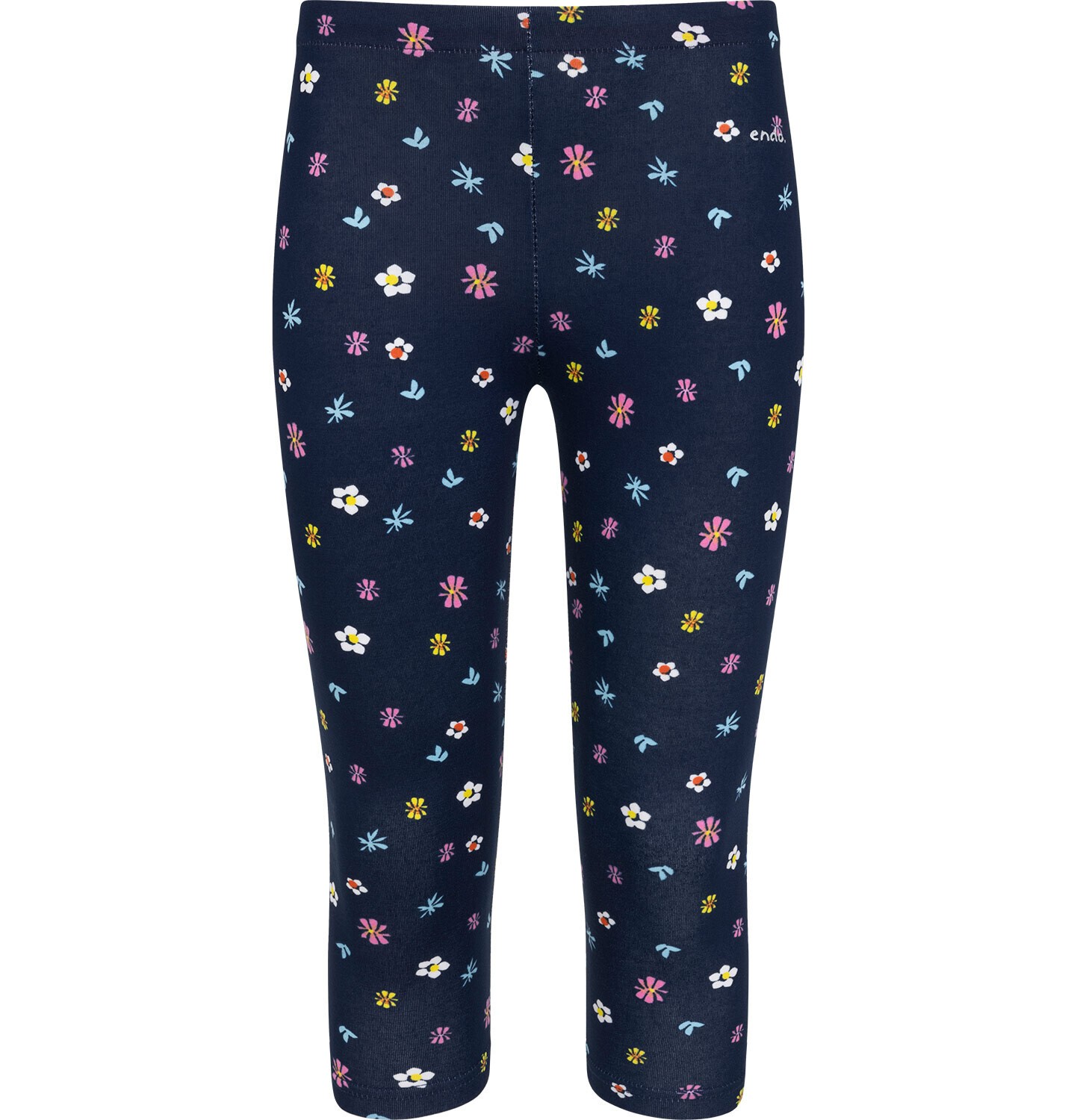 Endo - Legginsy 3/4 dla dziewczynki, w kolorowe kwiatki, granatowe, 9-13 lat D09K549_2