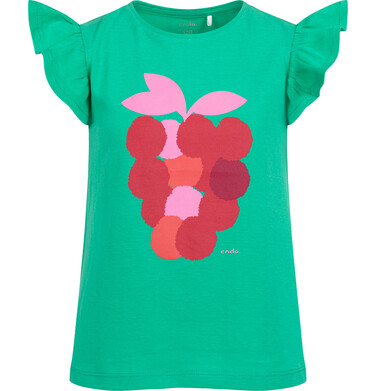 Endo - T-shirt z krótkim rękawem dla dziewczynki, z maliną, zielony 3-8 lat D17G024_1 6
