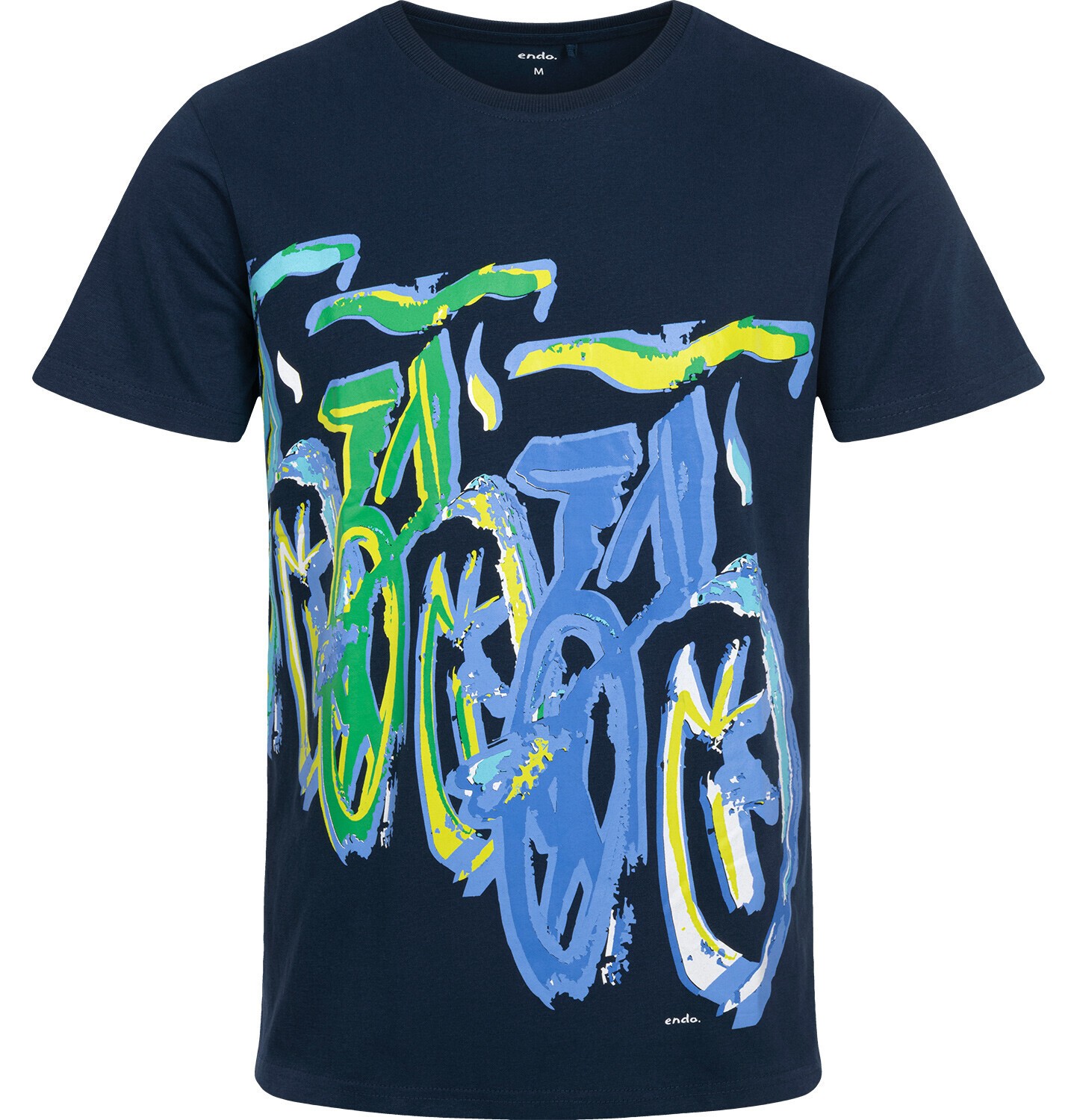 Endo - Męski t-shirt z krótkim rękawem, z motywem rowerowym, granatowy Q17G005_2