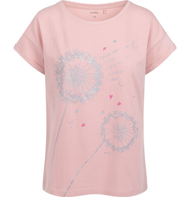 Endo - Damski t-shirt z krótkim rękawem, z dmuchawcami, różowy Y17G045_1,1