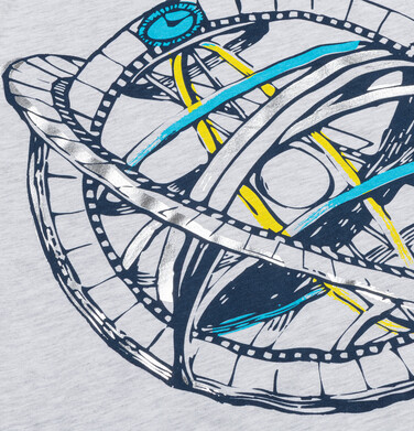 Endo - T-shirt z krótkim rękawem dla chłopca, z satelitą, szary 9-13 lat C13G658_3,2