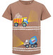 Endo - T-shirt z krótkim rękawem dla chłopca, z pojazdami budowlanymi, brązowy 3-8 lat C16G006_2,1