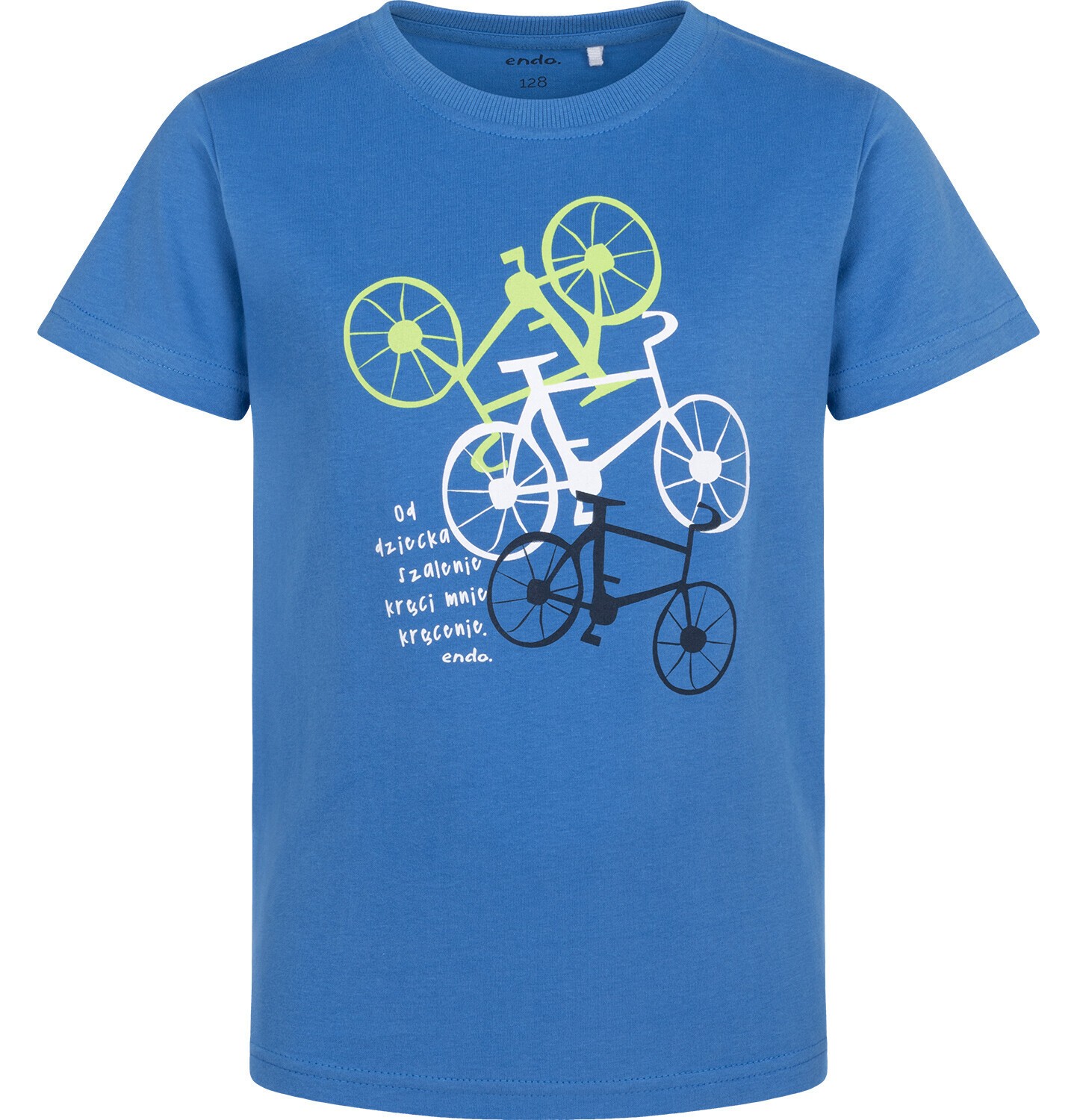 Endo - T-shirt z krótkim rękawem dla chłopca, z motywem rowerowym, niebieski 3-8 lat C16G084_1