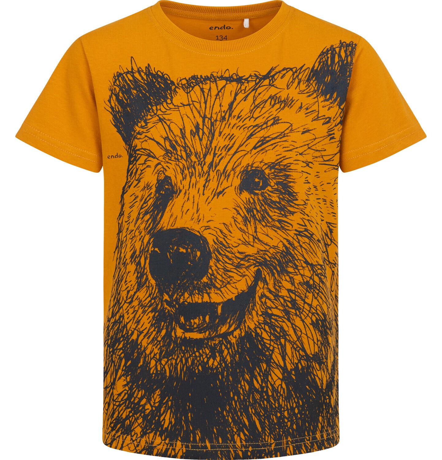 Endo - T-shirt z krótkim rękawem dla chłopca, z niedźwiedziem, pomarańczowy 9-13 lat C16G550_2
