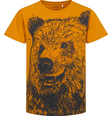 Endo - T-shirt z krótkim rękawem dla chłopca, z niedźwiedziem, pomarańczowy 9-13 lat C16G550_2,1