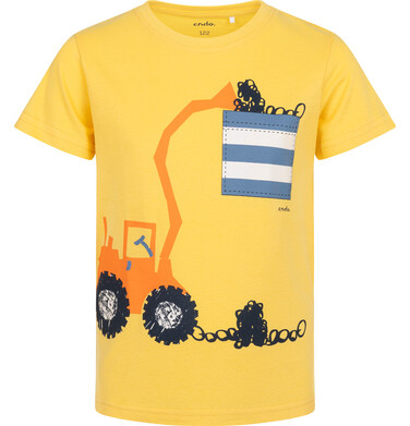 Endo - T-shirt z krótkim rękawem dla chłopca, z pojazdem, żółty 3-8 lat C17G033_1 27