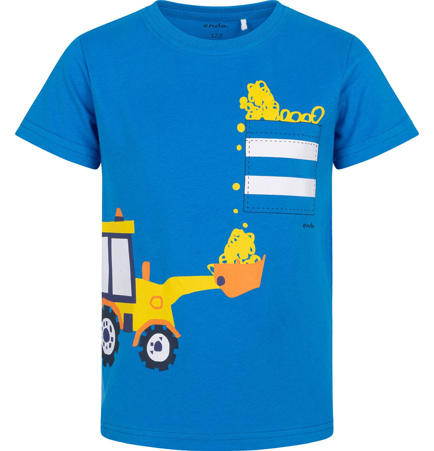 Endo - T-shirt z krótkim rękawem dla chłopca, z koparką, niebieski 3-8 lat C17G034_1
