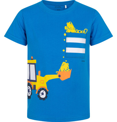 Endo - T-shirt z krótkim rękawem dla chłopca, z koparką, niebieski 3-8 lat C17G034_1 26