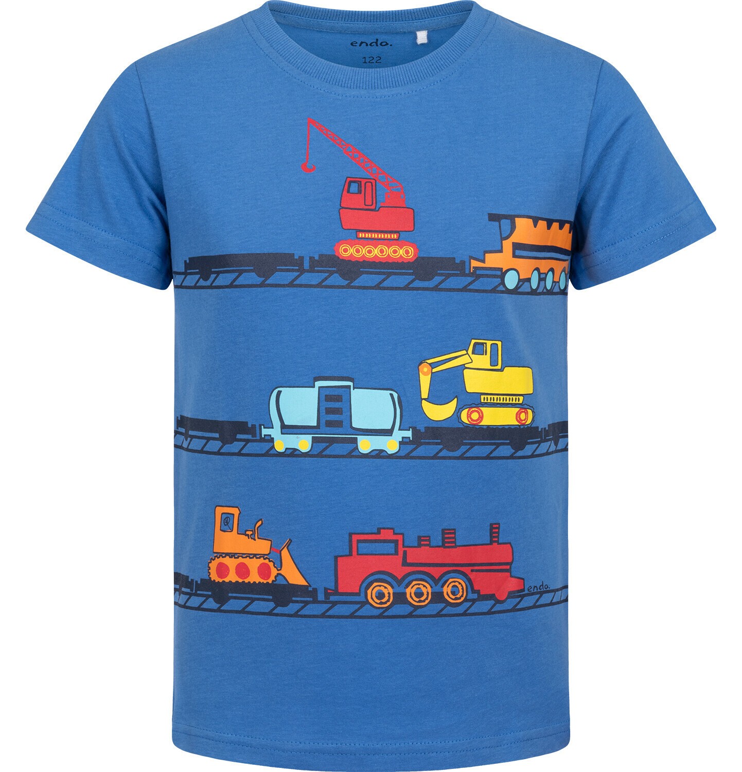 Endo - T-shirt z krótkim rękawem dla chłopca, z pojazdami, niebieski 3-8 lat C17G038_1