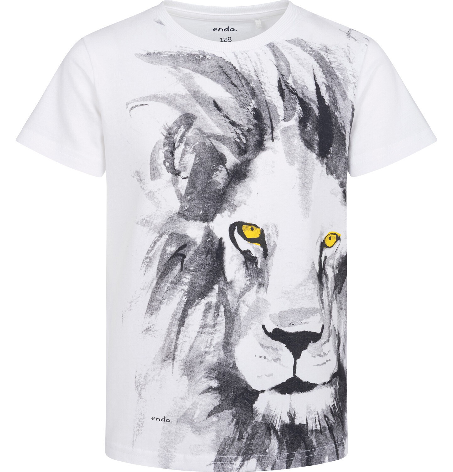 Endo - T-shirt z krótkim rękawem dla chłopca, z lwem, biały 3-8 lat C17G073_1