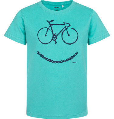 T-shirt z krótkim rękawem dla chłopca, z motywem rowerowym, zielony 3-8 lat C17G075_1