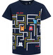 Endo - T-shirt z krótkim rękawem dla chłopca, z PACMANEM, granatowy 9-13 lat C17G547_1,1
