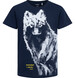Endo - T-shirt z krótkim rękawem dla chłopca, z wilkiem, granatowy 9-13 lat C17G555_1,1