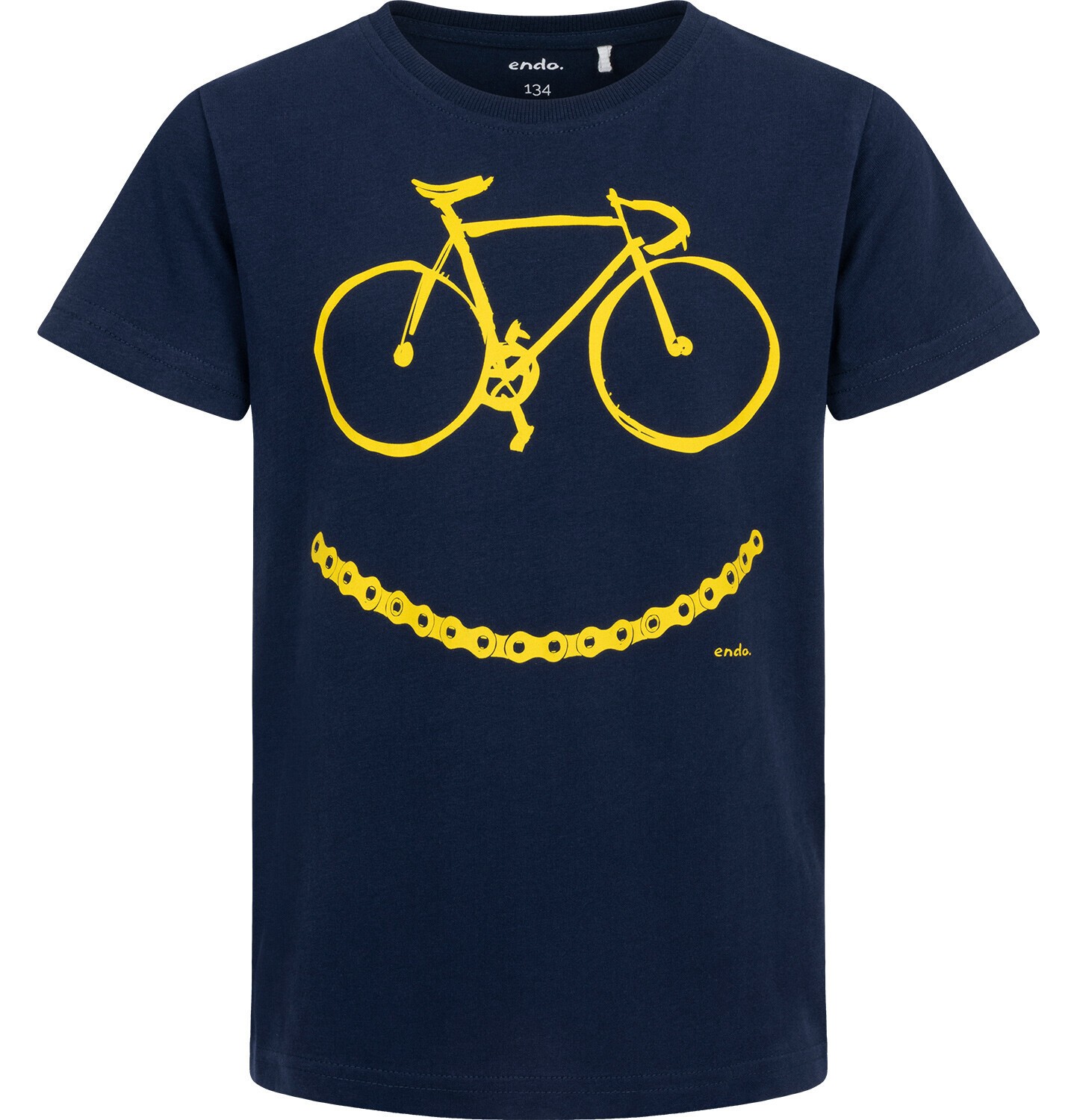 Endo - T-shirt z krótkim rękawem dla chłopca, z motywem rowerowym, granatowy 9-13 lat C17G560_1