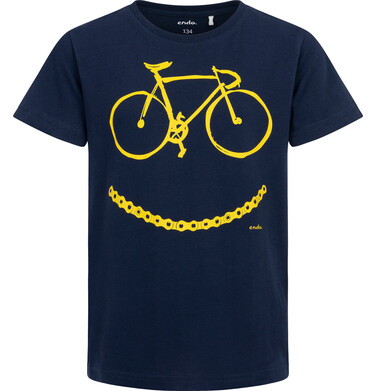Endo - T-shirt z krótkim rękawem dla chłopca, z motywem rowerowym, granatowy 9-13 lat C17G560_1 15