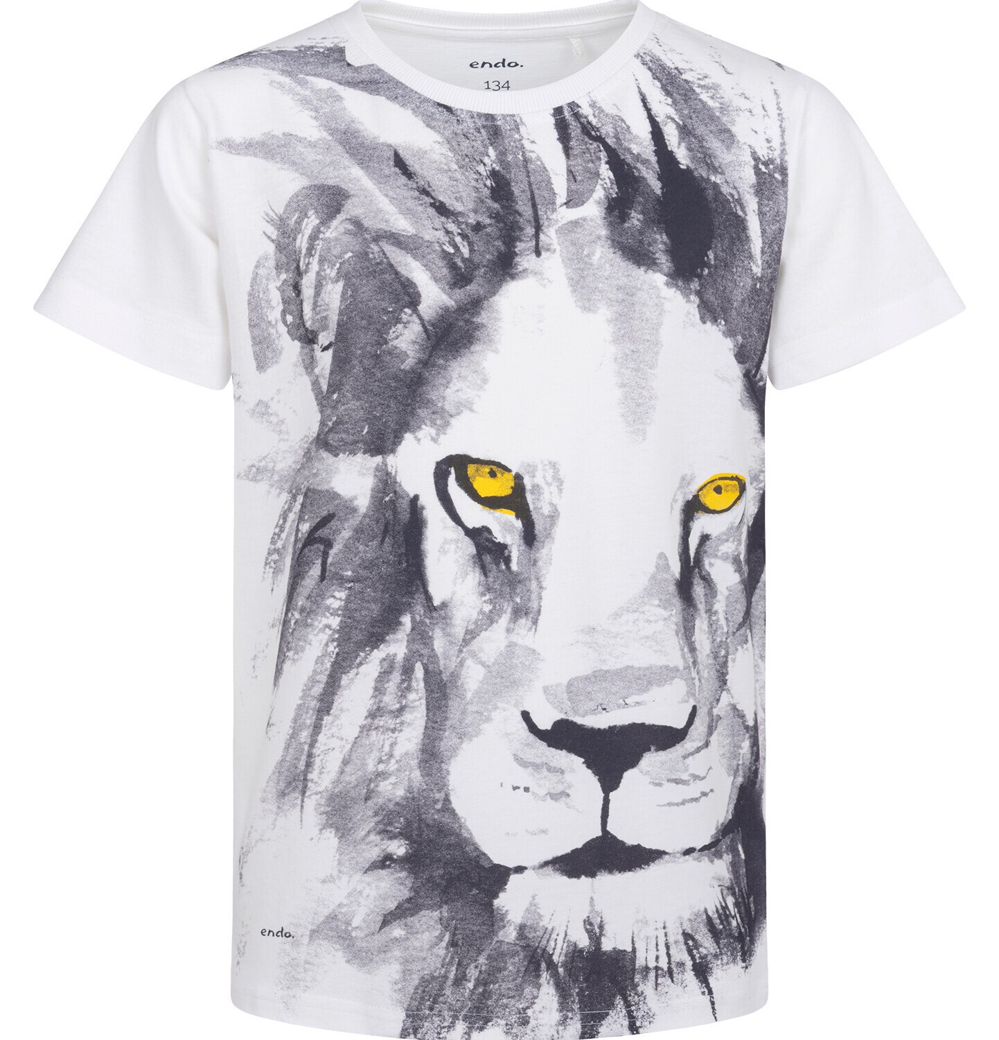 Endo - T-shirt z krótkim rękawem dla chłopca, z lwem, biały 9-13 lat C17G573_1