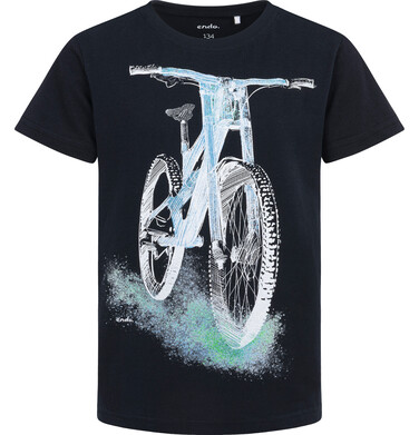 Endo - T-shirt z krótkim rękawem dla chłopca, z motywem rowerowym, czarny 9-13 lat C17G574_1 7