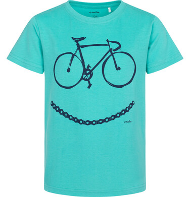 Endo - T-shirt z krótkim rękawem dla chłopca, z motywem rowerowym, zielony 9-13 lat C17G575_1 6