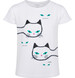 Endo - T-shirt z krótkim rękawem dla dziewczynki, z kotami, biały 3-8 lat D17G013_1,1