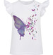 Endo - T-shirt z krótkim rękawem dla dziewczynki, z motylem, biały 3-8 lat D17G053_1,1