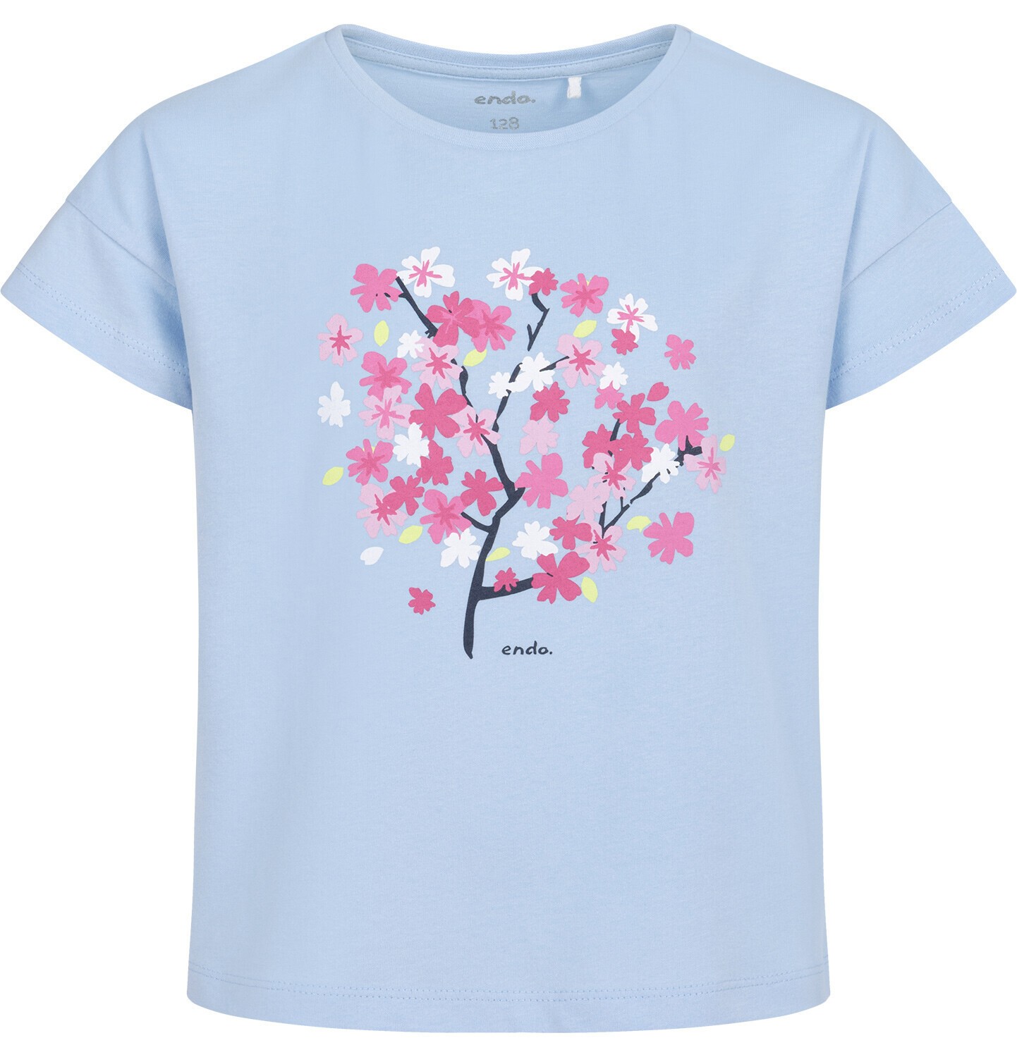 Endo - T-shirt z krótkim rękawem dla dziewczynki, z motywem kwiatowym, niebieski 3-8 lat D17G054_2