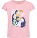 Endo - T-shirt z krótkim rękawem dla dziewczynki, z tukanami, różowy 3-8 lat D17G057_1,1