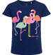 Endo - T-shirt z krótkim rękawem dla dziewczynki, z flamingami, granatowy 9-13 lat D17G561_1,1