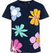 Endo - T-shirt z krótkim rękawem dla dziewczynki, z motywem kwiatowym, granatowy 9-13 lat D17G567_2,1