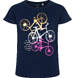 Endo - T-shirt z krótkim rękawem dla dziewczynki, z motywem rowerowym, granatowy 9-13 lat D17G570_1,1