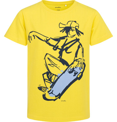 Endo - T-shirt z krótkim rękawem dla chłopca, z motywem skate, żółty 9-13 lat C17G508_1 4