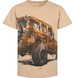 Endo - T-shirt z krótkim rękawem dla chłopca, z autem offroad, beżowy 9-13 lat C18G536_1,1