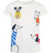Endo - T-shirt z krótkim rękawem dla dziewczynki, z pieskami, biały 9-13 lat D18G542_1,1