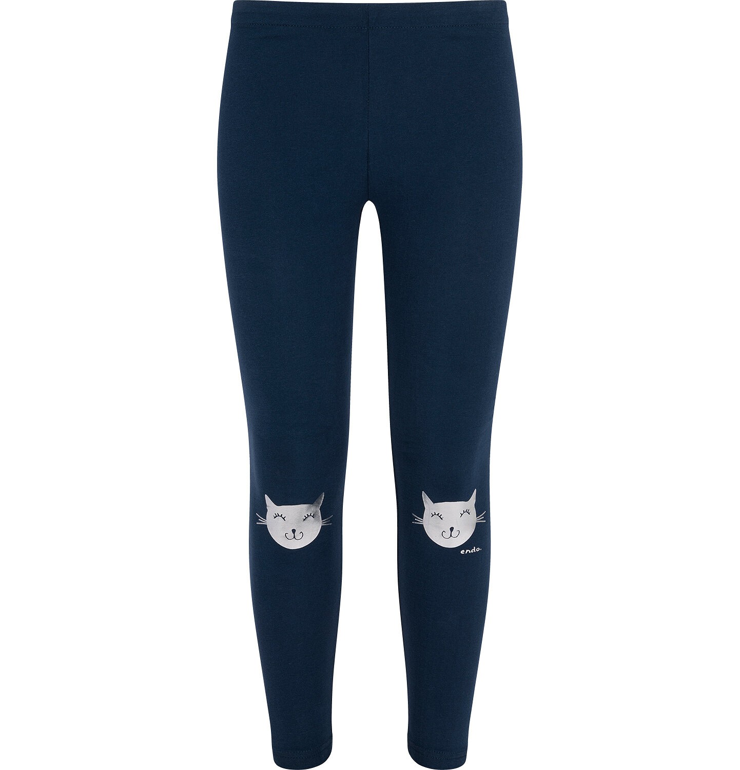 Endo - Legginsy długie dla dziewczynki, z kotami, granatowe 3-8 lat D18K006_1