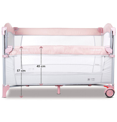 Endo - Łóżeczko turystyczne, dostawka do łóżka, różowe, Sun Baby SB08047_1,5
